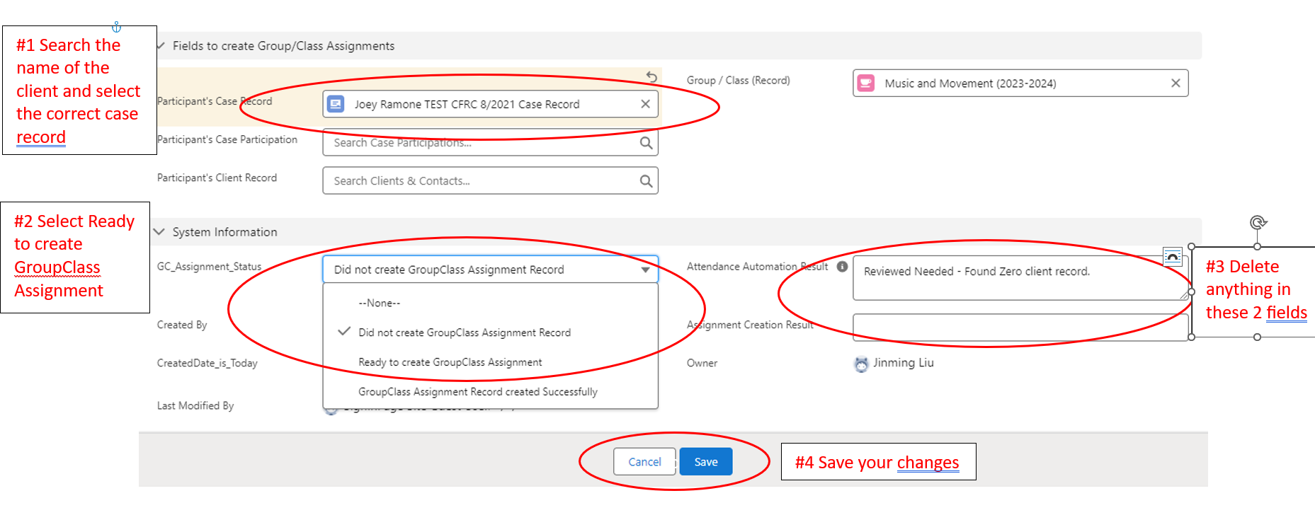 Group/Class Attendance Automated Sign In Process Compass Family Services